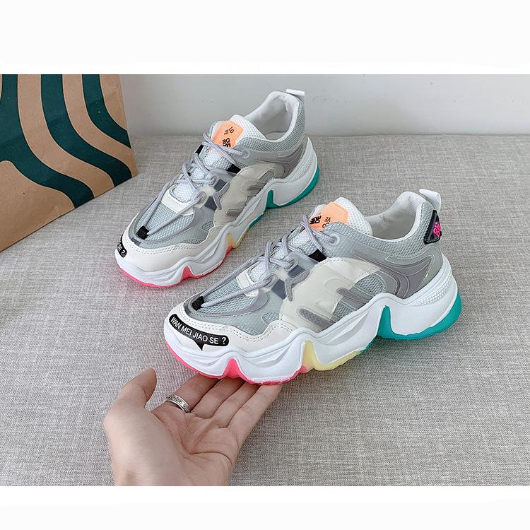 Fashion Casual Colorful Sports Running Hiking Shoes 2025 Spring Summer New Breathable Gradient Dad Shoes Fashion Casual Women's Shoes