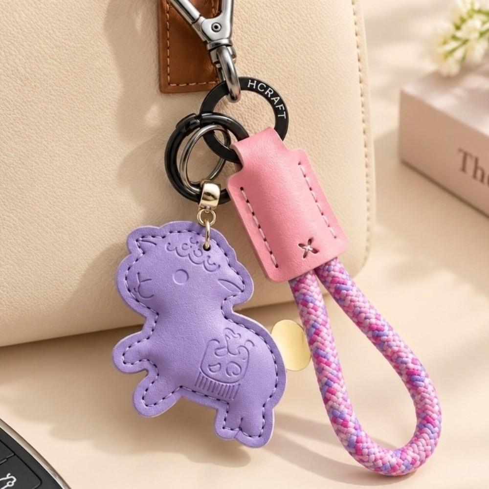 Wrist Strap Goat Pendant Nylon Braided Rope Lamb Bag Charm Goat Car Keychain Backpack Decor