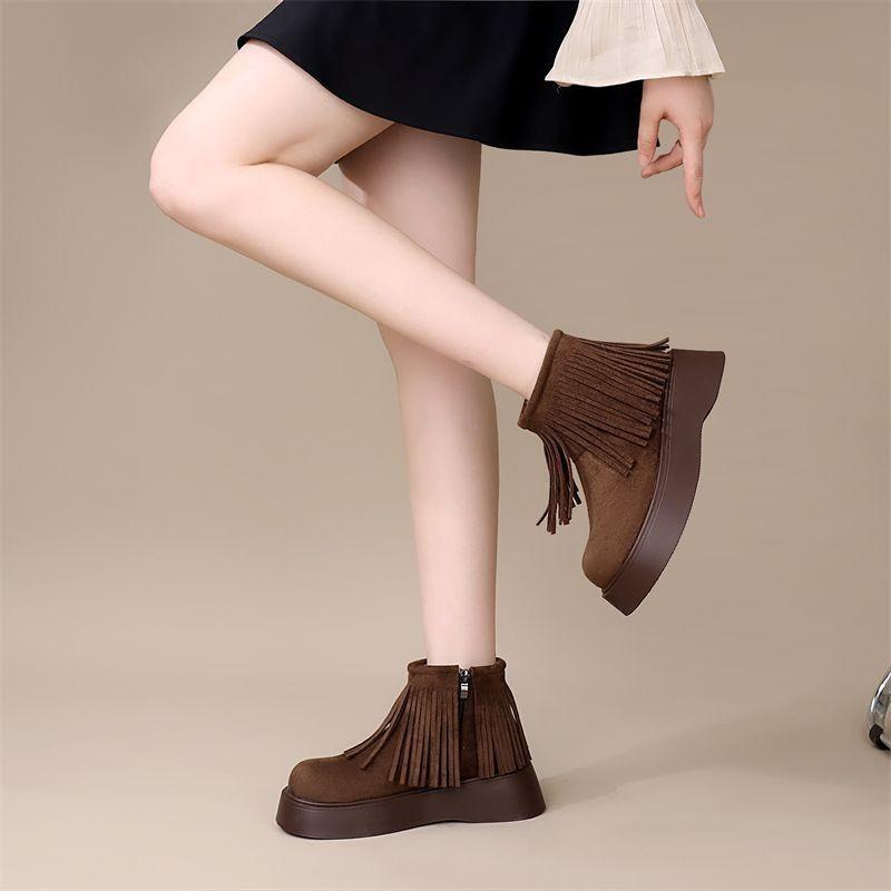 

Fashion and comfortable boots, new velvet Martin boots in autumn and winter 2025, women s muffin bottom suede temperament versatile short boots 40