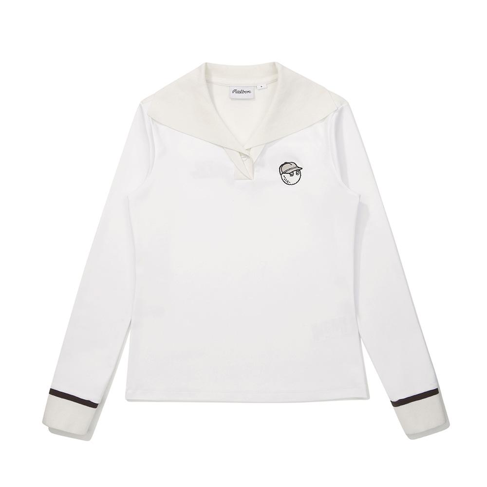 MALBON GOLF Knit Hybrid Polo Shirt Cream (Woman)