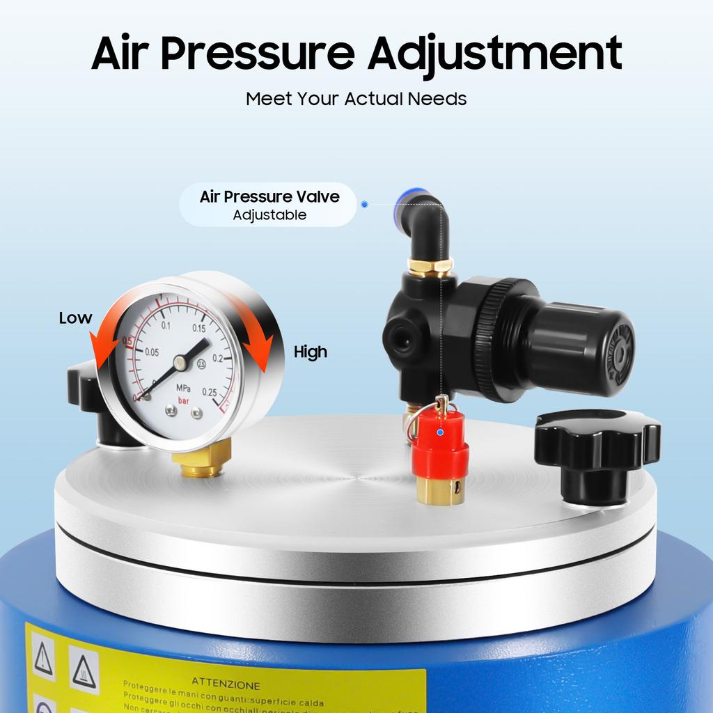 350W Round Wax Injector Machine, 5.51LB Capacity with Digital Temp Control & 2 Nozzles, for Jewelry Casting, Dental Models