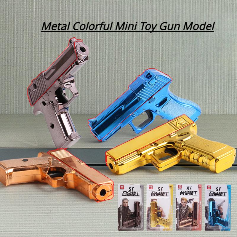 1:6 Skala Mini Leksakspistol Modell Detaljerad Legering Metall Falsk Pistol Samling för Visning Liten Pojke Barn Födelsedagspresenter