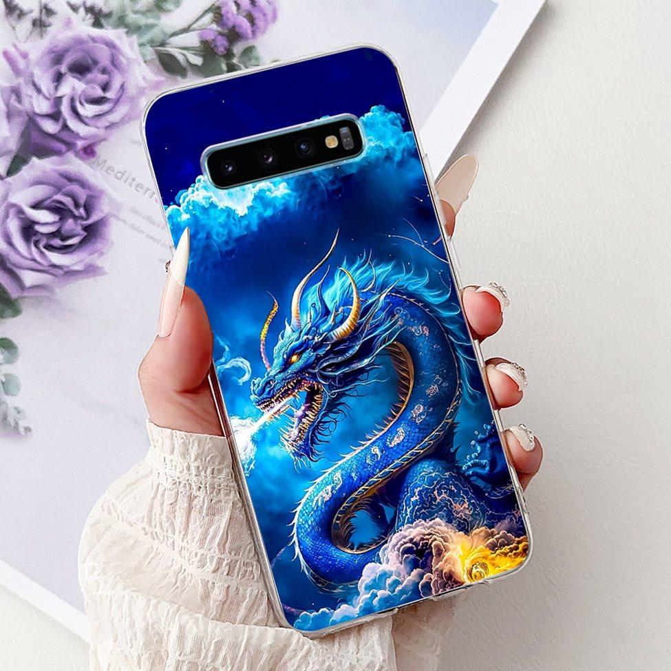 For Samsung S10 Plus Case SM-G975F Cute Kawaii Fashion Flowers Luxury Cool Painted Soft Cover For Samsung Galaxy S10+ Phone Case