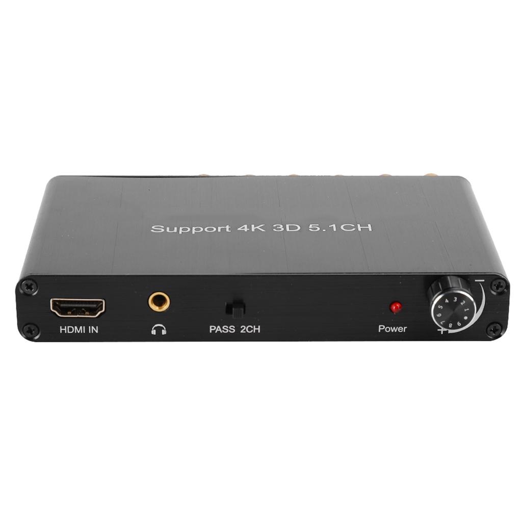 HDMI Audio Extractor Decoder Convertor for Dolby Support 4K 5.1CH Three Dimensional 110‑240Vblack UK