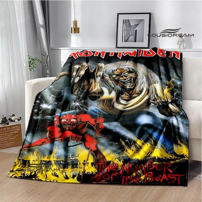 Rock Band I-Iron M-Maiden Printed Blanket Kids Warm Blankets Flannel Soft and Comfortable Blanket Bed Linings Birthday Gift