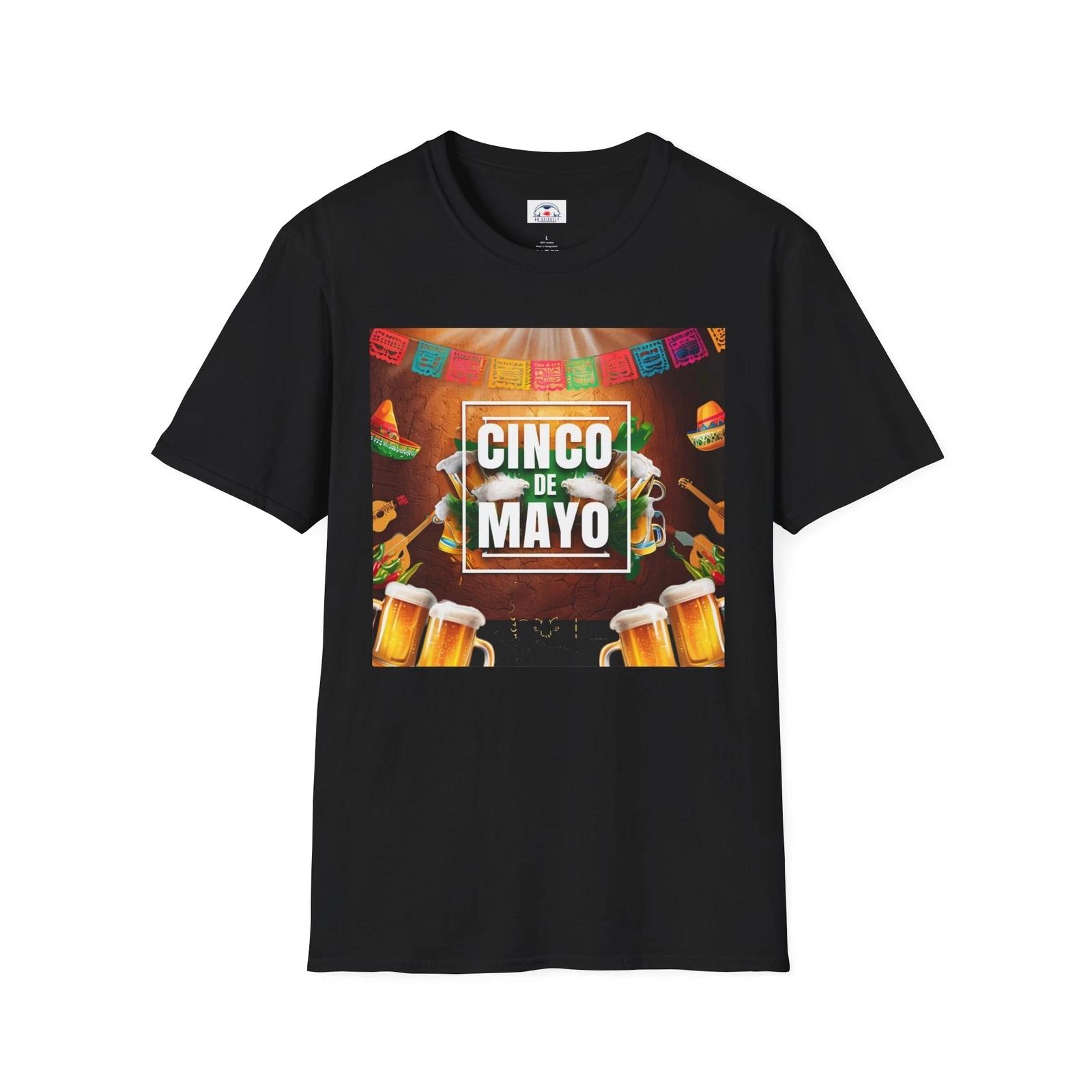 Cinco de Mayo Unisex Softstyle T-Shirt Fiesta Shirt Festival Tee Beer May 5th M