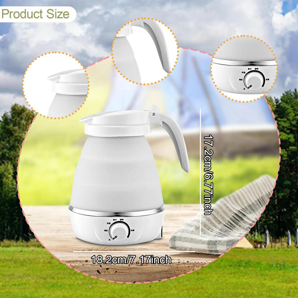Cestovní skládací elektrická konvice Rychlovarná Automatické vypnutí Malý ohřívač vody Bílý