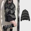 Women's Retro Loose Striped Hooded Sweater - Autumn/Winter College Japanese Style