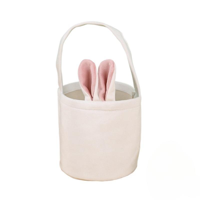 1-20PCS Easter Bunny Tote Bag with Bunny Ears ReusableCanvas Party Gift Basket Egg BoxCandy Bag for Easter Gifts and Decorations