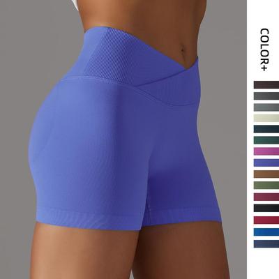 Pantaloncini da Yoga Senza Cuciture Traspiranti a Vita Alta da Donna - Stile Europeo e Americano