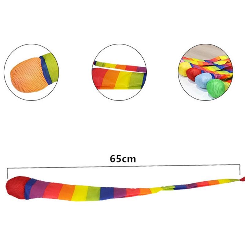 Rainbows Comets Ball Soft Tail Throwing Receiving Ball Cheerleading Streamers Ball For Kid Sensory Training And Team Game