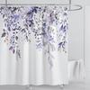 Emerald Green Eucalyptus Shower Curtain Fabric, Watercolor Plant Leaves with Floral Bathroom Shower Curtain Set with Hooks