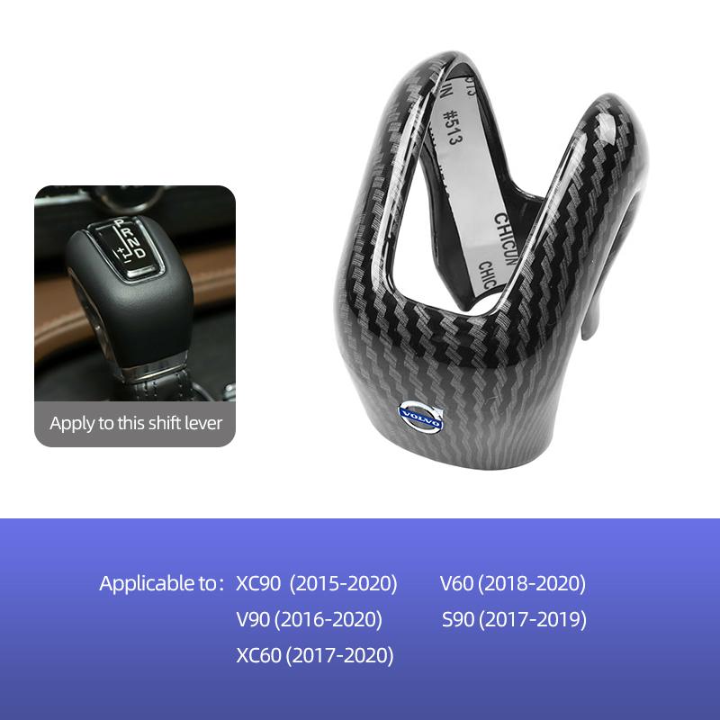 Car Gear Lever ABS Protective Cap Carbon Fiber Decor Cover For Volvo ES90 EC40 EX40 EM90 XC90 V90 V60 XC60 V40 S80 S60 S90 C40 X