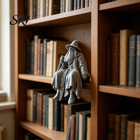 Low-key High-end Wizard Art 3D Printed Figurine, Small Shelf Sitter, Collectible Magical Home Decor Desktop Ornament for Bookshelves, Desks,