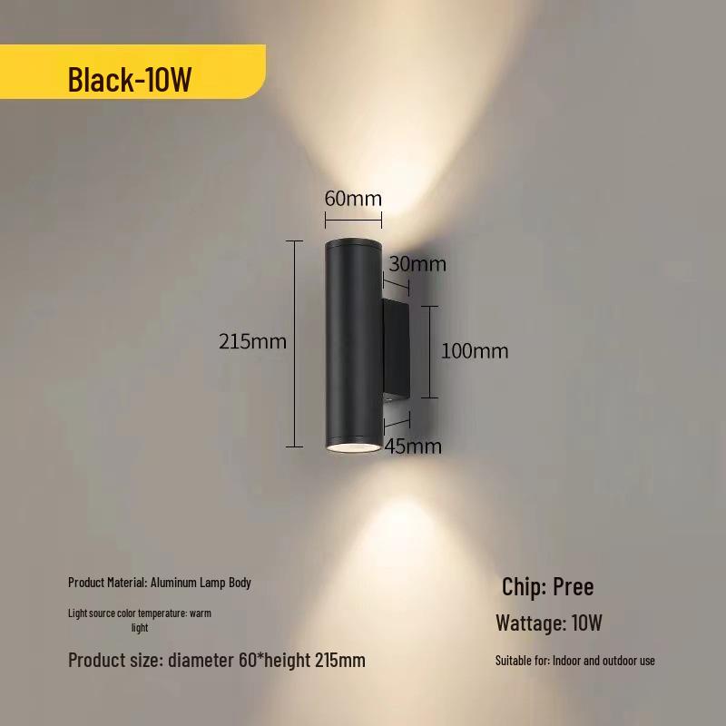 Outdoor Dual-Head Wall Light for Courtyard, Corridor, Patio, Gate, and Villa Exteriors