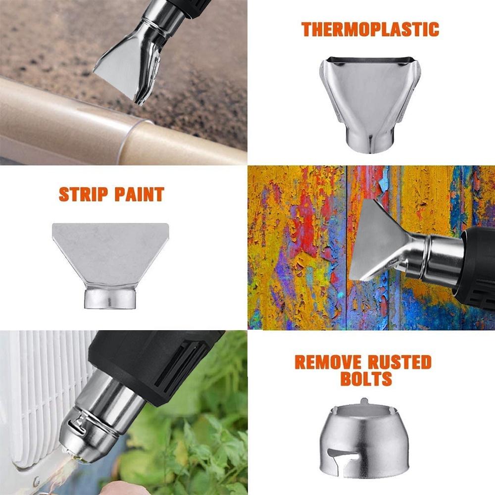 2000W 3-in-1 Weeds Burner Electric Thermal Weeder Hot Air Weeds Grass Flame Durable Safe Garden Tool with 5 Nozzles