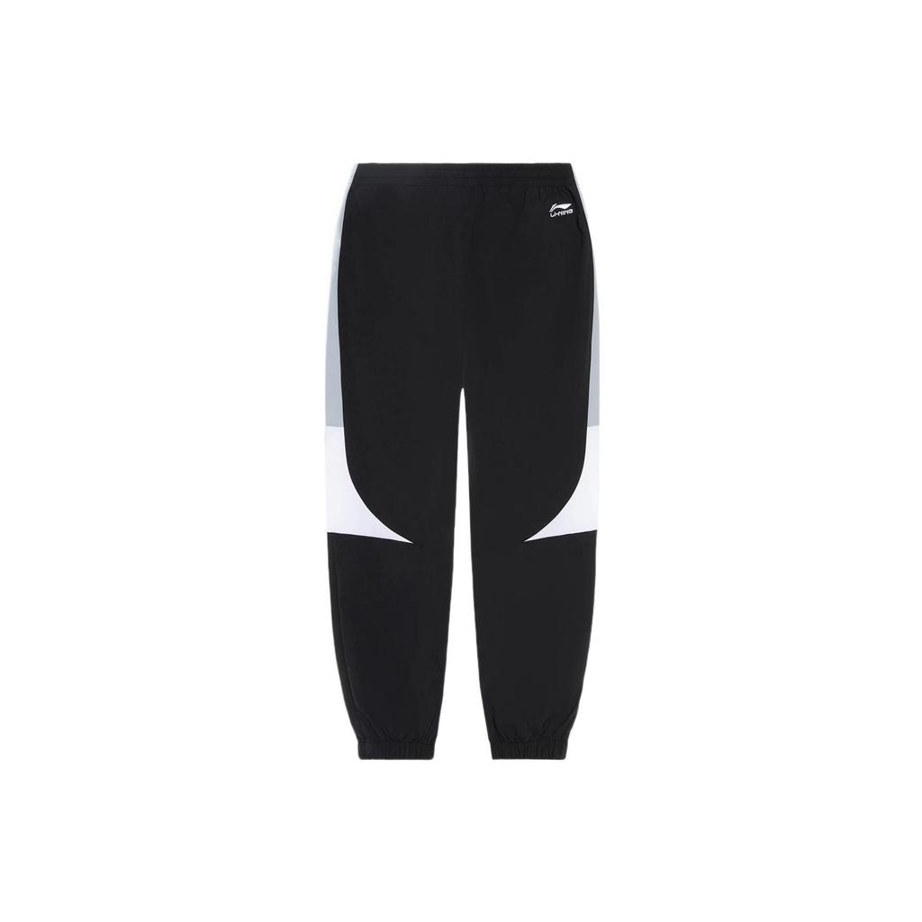 Li-Ning Color Block Cuffed Long Pants Men Bottoms Black AYKS309-1