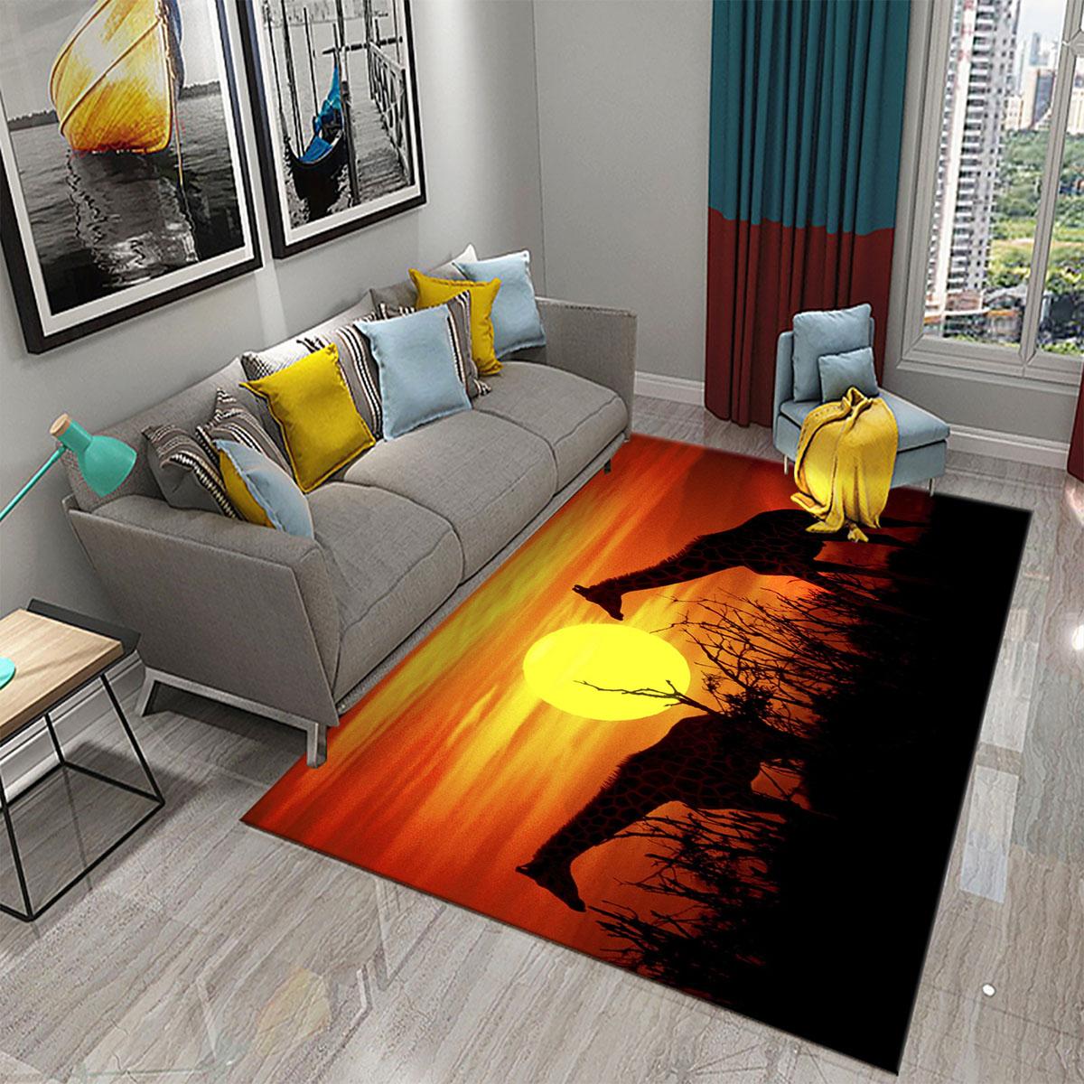 

Милий жираф-тваринний килимок для вітальні Кухня Прикраса Великий килим Спальня Дитячий повзаючий килимок Ванна кімната Ванна Нековзкий килимок 120x160cm