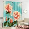 2D FLAT PRINTING 2pcs Curtains (Without Rod) Floral Elegance Design(1) Holiday April Fools is Day Printed Curtains Versatile
