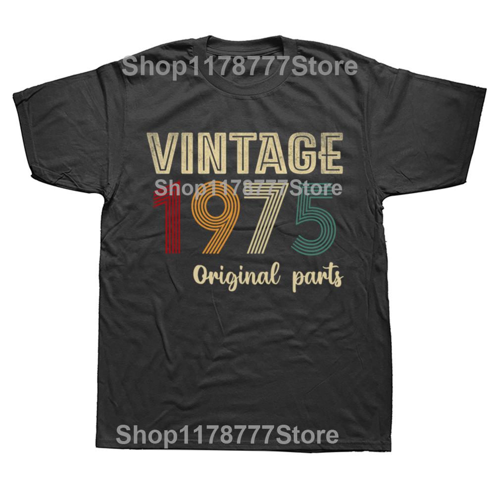Retro Vintage 1975 Original Parts 50 Years Old Birthday T Shirts Cotton Streetwear Gifts Men Fashion Casual Oversized T Shirt