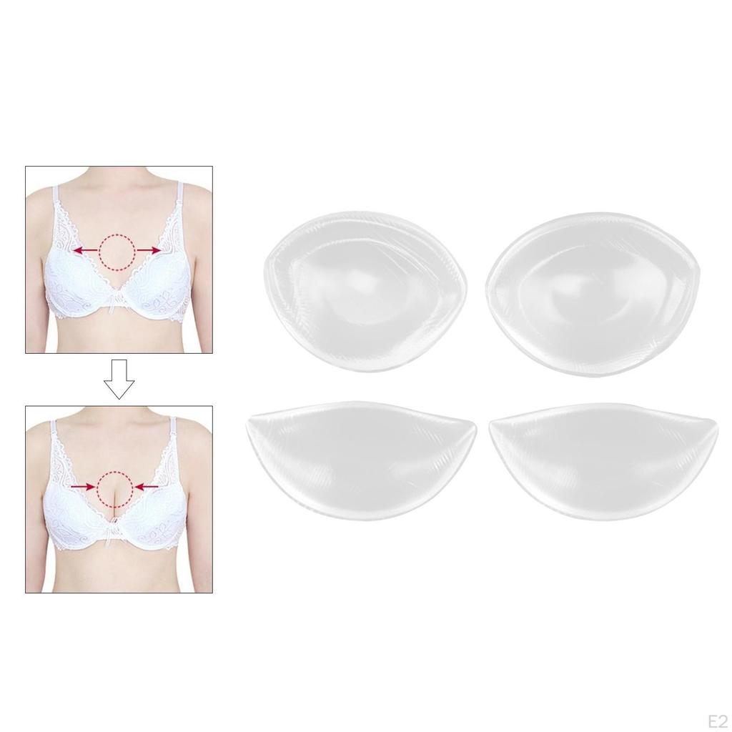 1 Pair Women Silicone Bra Insert Pads, Enhancers Pads Chest Cups Gathering Yoga Bras Swimwear