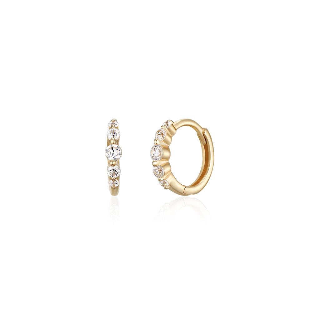 Lunne 14K Diamond Milky Way One-Touch Earrings (14K Gold) #Lce11