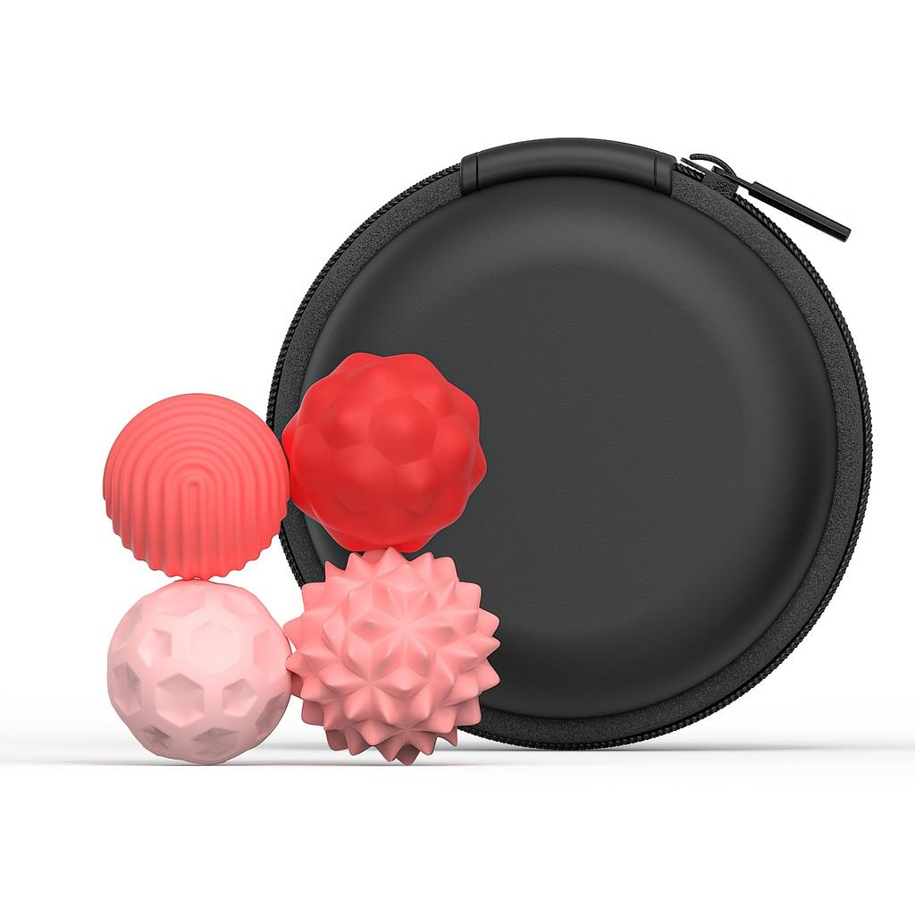 Magnetic Sensory Silicone Ball Hand Touch Ball Soft Massage Training Raised Point Waist and Back Foot Massage Ball 4/8 Pieces