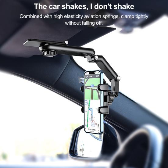 Car Sun Visor Phone Holder Mount 1080 Rotatable Height Angle Adjustable Universal Auto Cellphone Support Bracket Car Interior Accessories