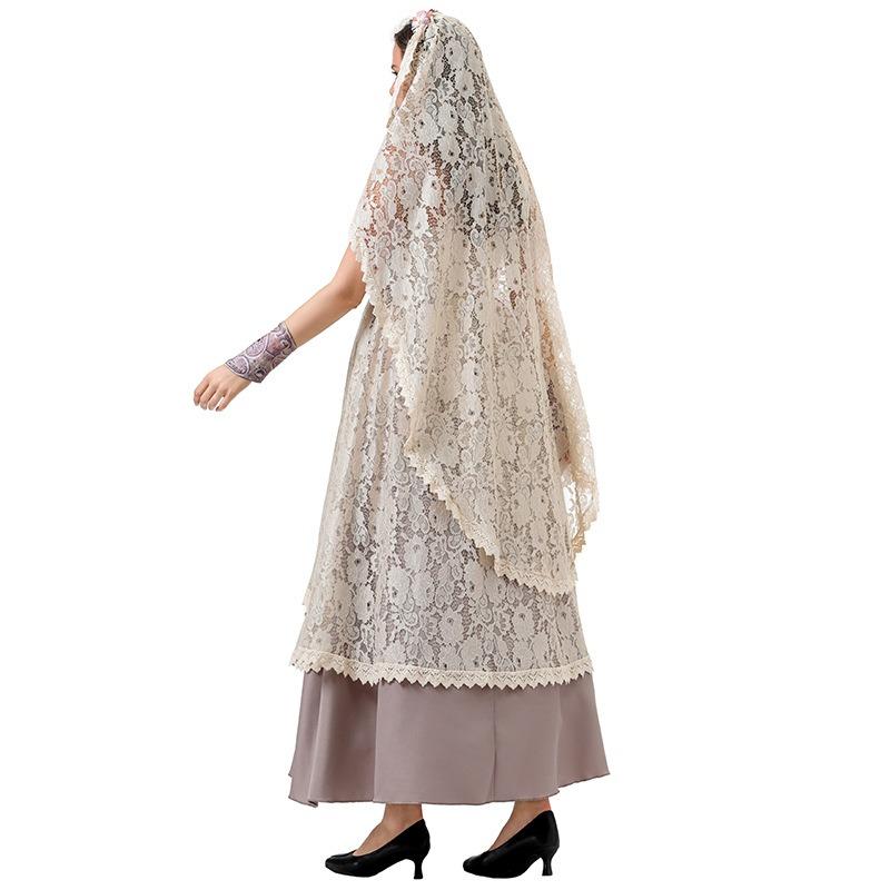 New Halloween Costume Lace Dress Robe Headscarf Ghost Bride Show Costume Tube Top