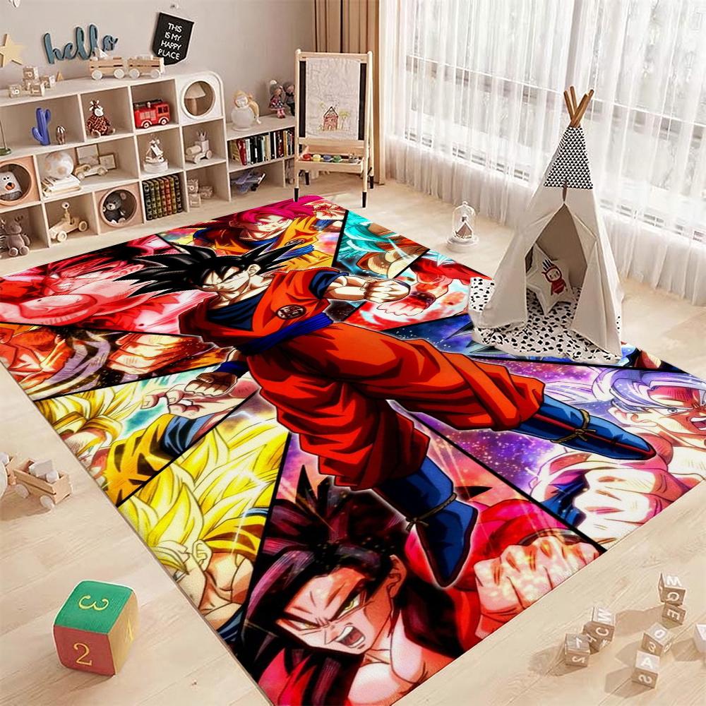 Goku'S Many Forms Printed Rug Nonslip Durable Carpet For Study Reading Area Home Party Decor Birthday Gift