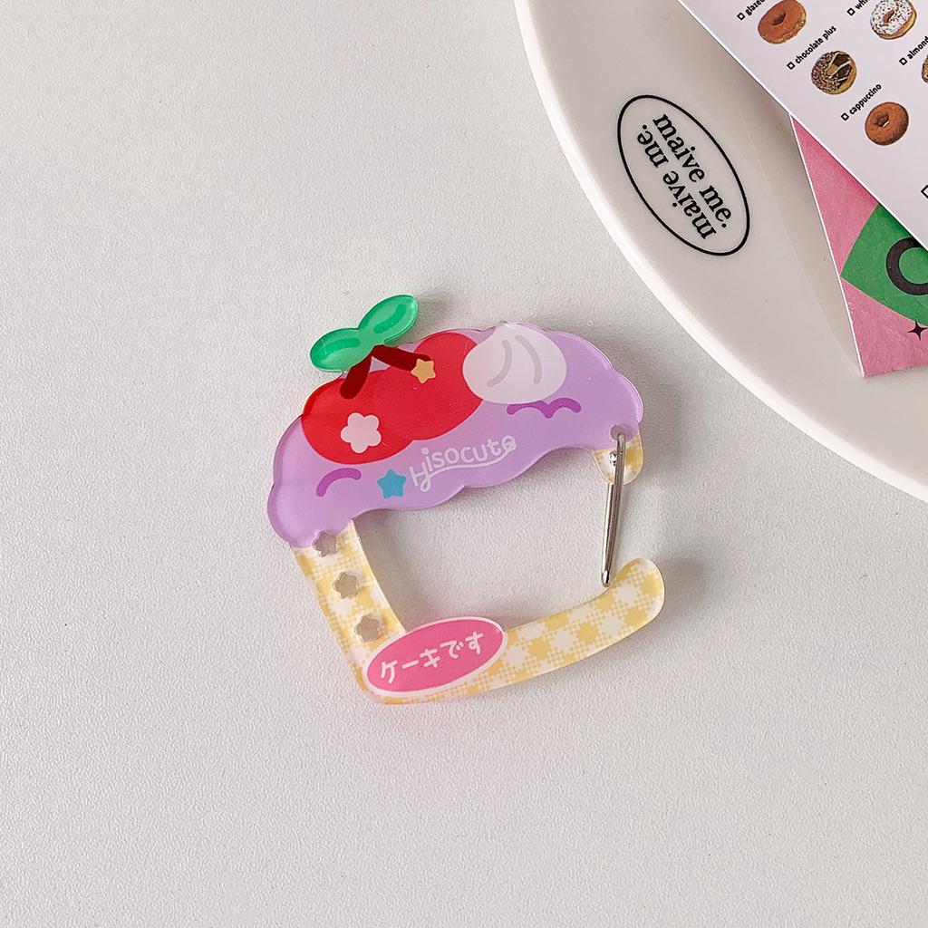 Ins Style Cute Acrylic Cartoon Keychain Holder Korea Kawaii Fruit Cupcake Star Shaped Decor for Bag Pendant Hook Key Hanging