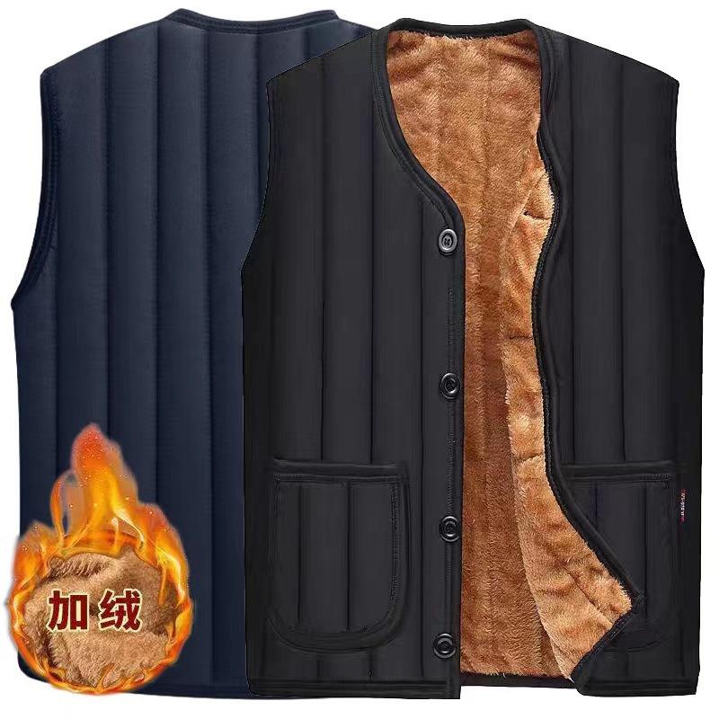 Middle Aged Men Fleece Lined Casual Winter Vest