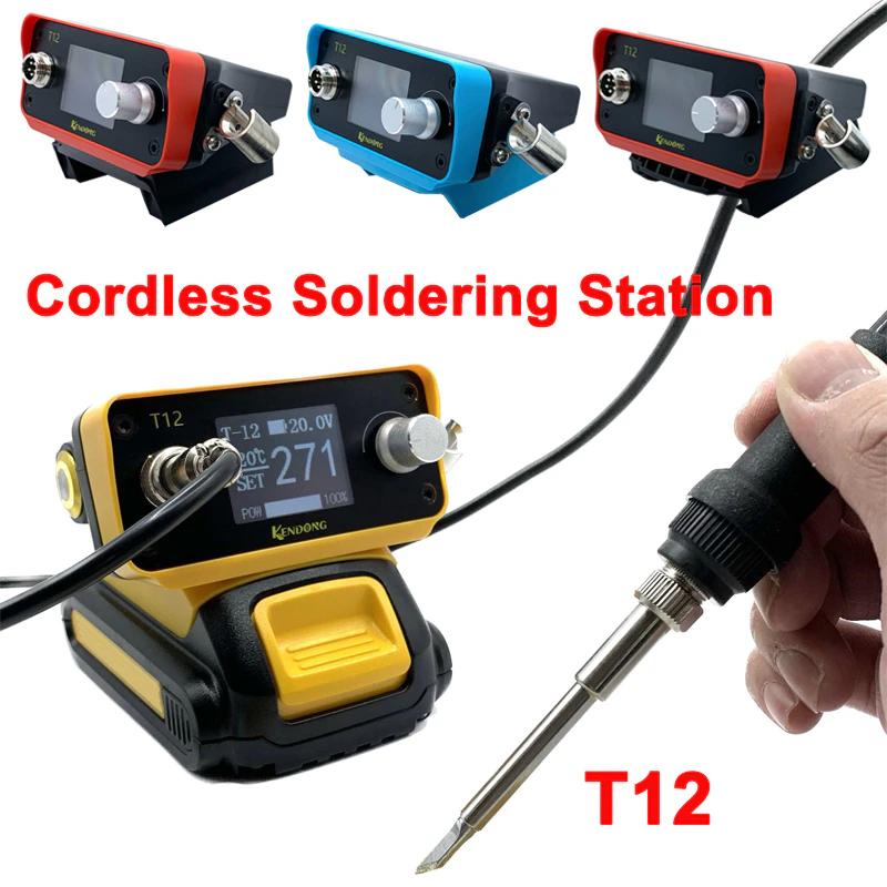 

70 Вт T12 беспроводная паяльная станция паяльник для Makita/Bosch/Dewalt/Milwaukee 18 В 20 В литий-ионный аккумулятор цифровой дисплей