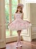 Lolita JSK Jumper Skirt Dress Lace Tiered Ribbon Frill Dress Clothing Palace Style Forest Girl Cute Sweet Princess Young Lady Idol Elegant Costume