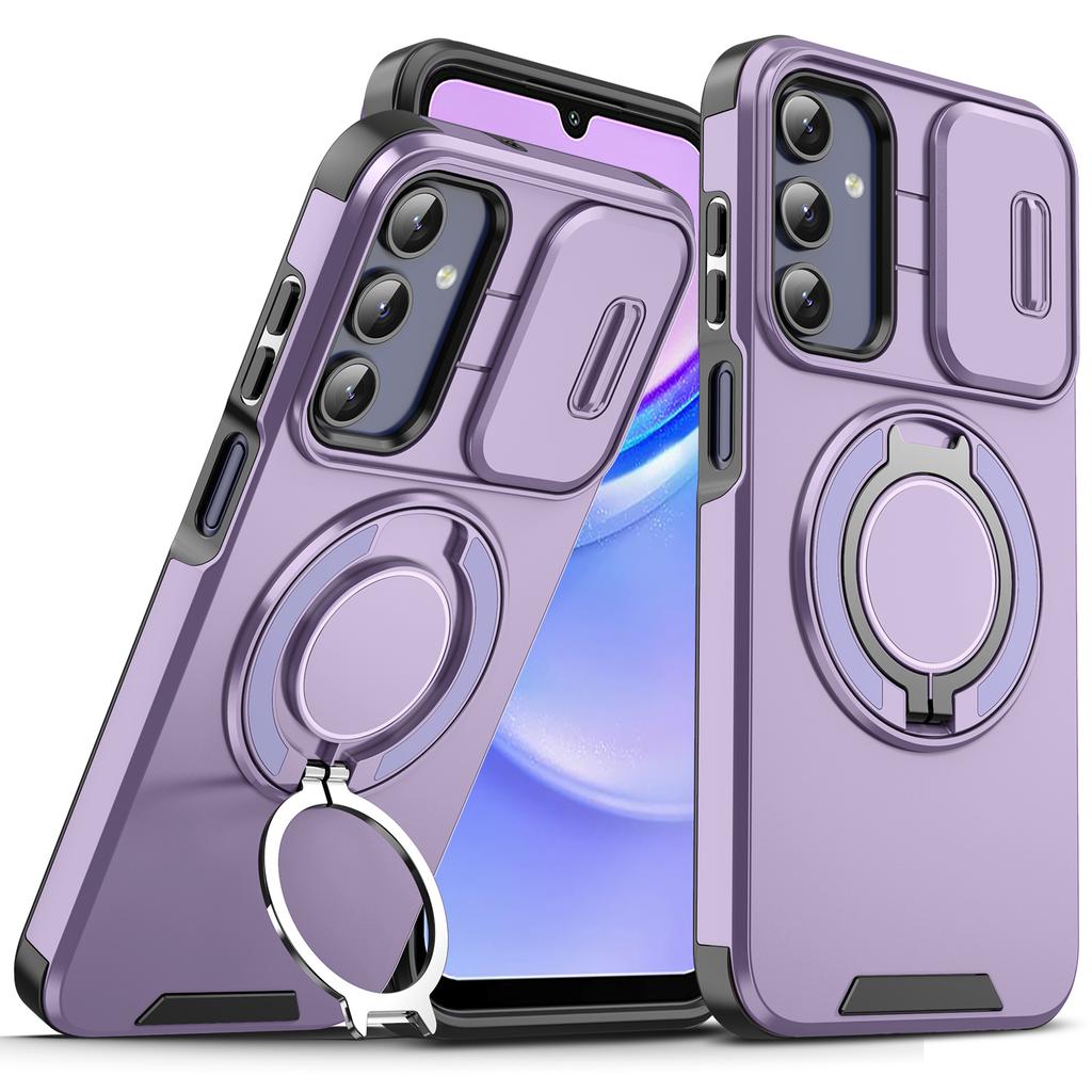 Luxury Armor Phone Case for Samsung Galaxy A56 A36 A26 A16 A06 A54 A14 Magnetic Bracket Holder Lens Protection Shockproof Cover