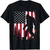 Kids Bigfoot 4th of July T- Patriotic American Flag Boys Girls Tee Unisex T-Shirt