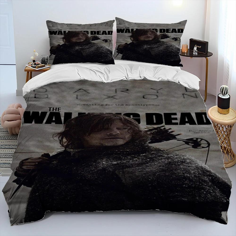 Horror TV The Walking Dead Lincoln Piumone Set Biancheria da Letto, Copripiumino Set Letto Coperta Federa, Set Biancheria da Letto Matrimoniale Queen Size
