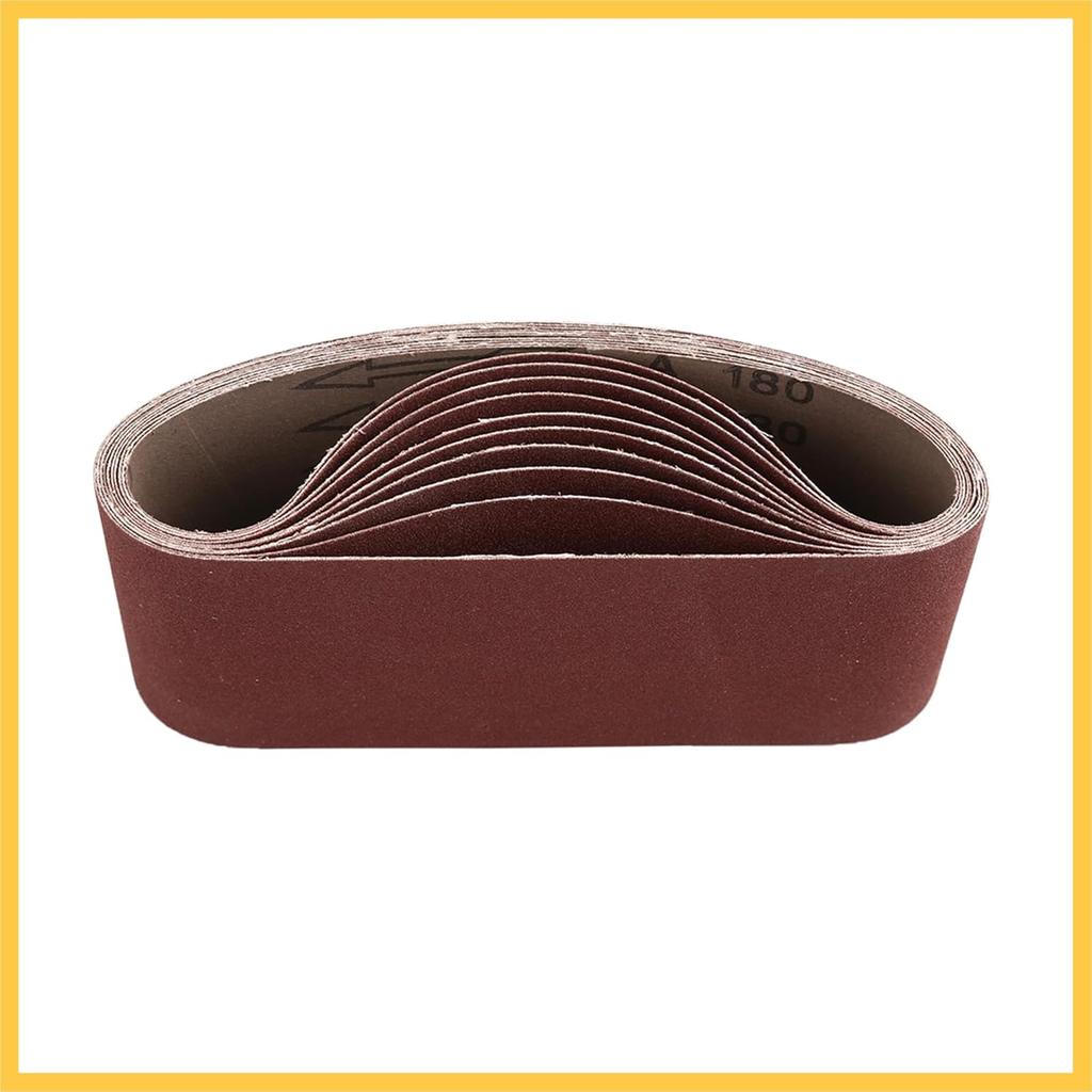 3 x 18 Inch Sanding Belts 180 Grit Aluminum Oxide Sanding Belt Sandpaper for Portable Belt Sander 10 Pcs Auto Replacement Parts