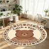 Wild Animals (234) Theme Round Crystal Velvet Rug Custom Name Text Personalized Floor Mat Home Decor Non Slip Crystal Carpet