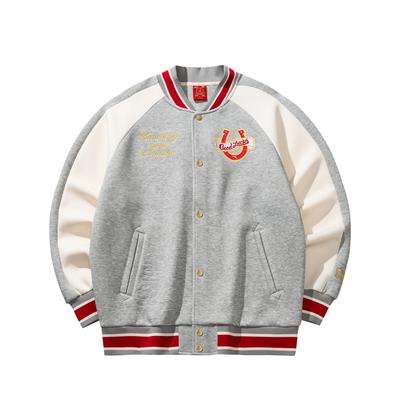 Good Things Happen American Vintage Trendy Fashion Versatile Campus Commuting Sports Comfortable Baseball Jacket Men Jackets Gray 152618709S-2