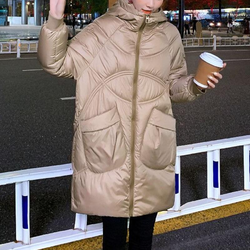 Women Winter Cotton Jacket 2025 New Women Warm Thicken Cotton Coat Korean Loose Bread Clothing Winter Long Hooded Parkas Outwear