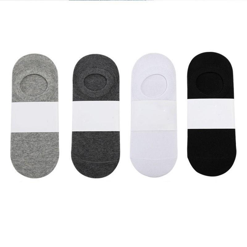5 Pairs of Spring, Summer and Autumn Thin Section of Men's Solid Cotton Invisible Socks Anti-odor Sweat Boat Socks Low Shallow Mouth Socks