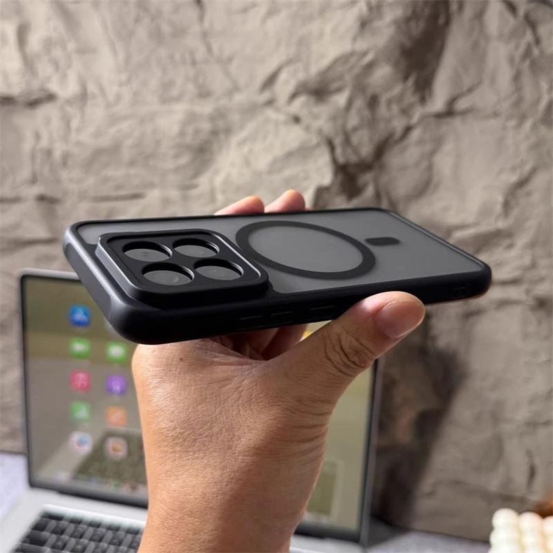 Magnetische für MagSafe Matte Transparente Hülle für Xiaomi 15 14 T Pro 17 Pro Max Harte PC Acryl Rückwand Schale Stoßfeste Stoßstange