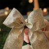 2m Christmas Ribbon Golden Silver Champagne Polyester Gliter Ribbon DIY Xmas Tree Bow Gifts Packing Navidad Home Decoration