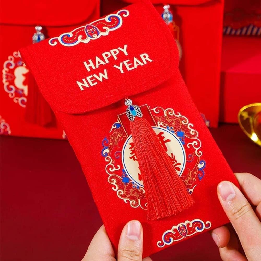 Traditional Spring Festival Red Envelope Printed Hongbao Children's Money Bag Thickened Blessing Lucky Money Packet Graduation