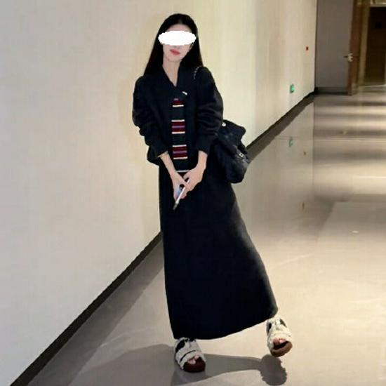 Korean Style Gray Knit Sweater & Skirt Set for Autumn/Winter 2025 - Women's Deep Winter Outfit