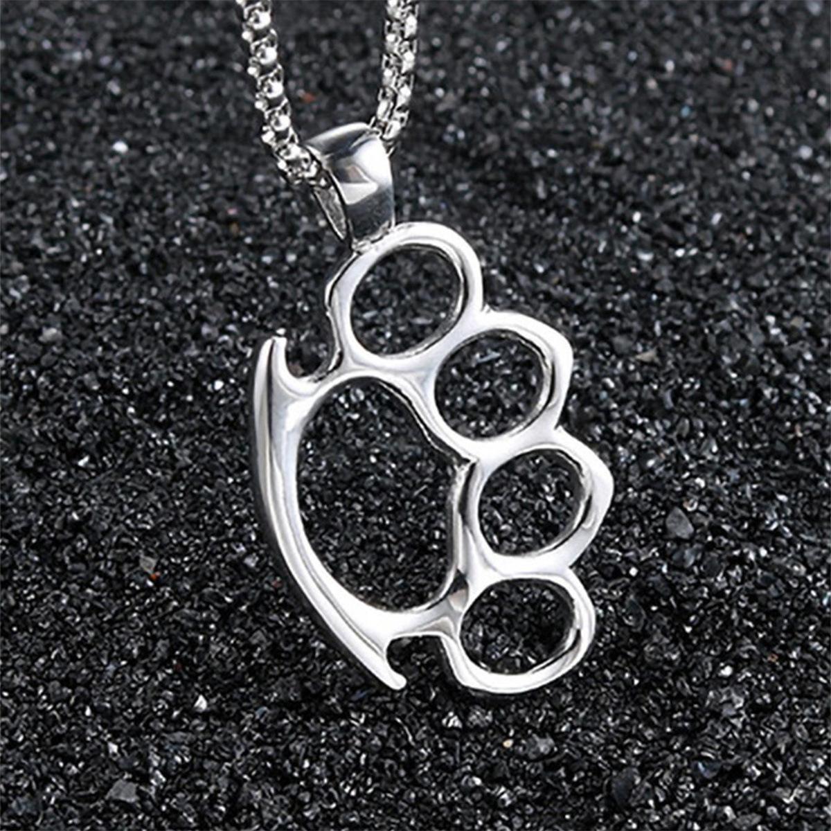 

Модный хип-хоп стиль титановый стальной палец тигр кулон личность хипстер мужчины и женщины боксерская цепочка из нержавеющей стали кулон серебряный