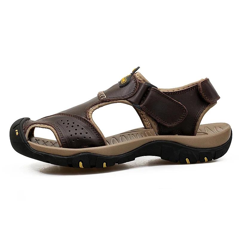 Fashion 2025 New Man's Shoes Genuine Leather Men Sandals Summer Men's Shoes Outdoor Water Shoes Leather Sandals For Men