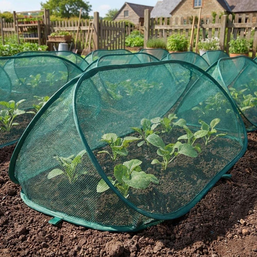 Teli Anti-Gelo per File di Giardino Teli Ombreggianti a Prova di Insetti Gabbia per Piante a Rete Orto