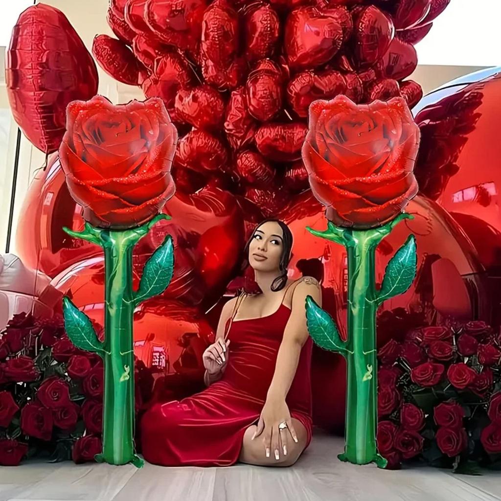 Extra Large smooth Rose Balloons Set Of 10 For Wedding Party Decorations Photo Props